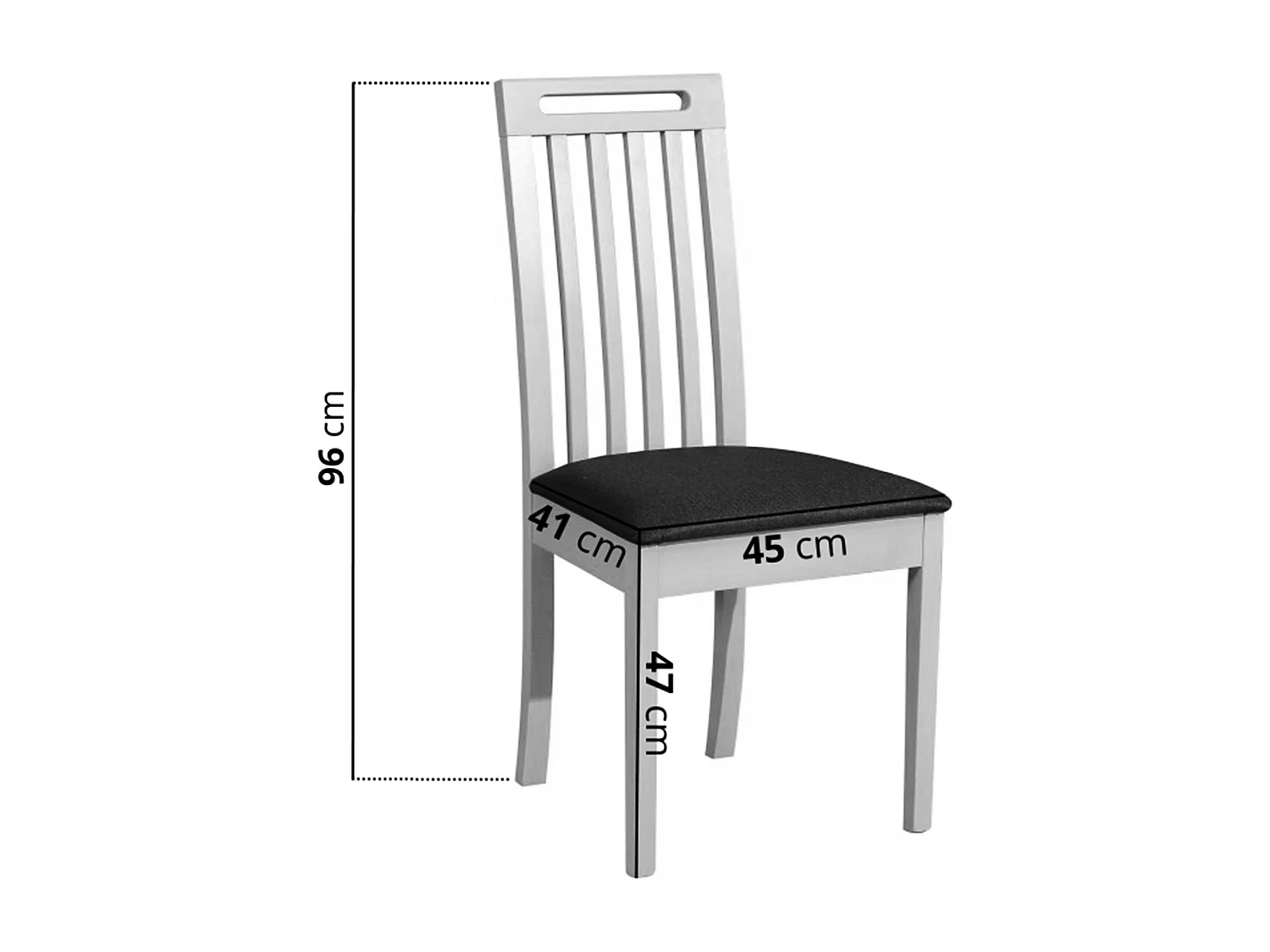 Esszimmerstuhl mit Polstersitz – Schwarz – SALVINS