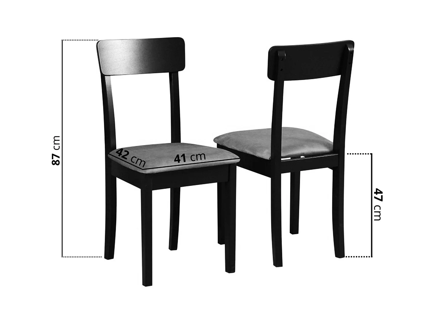 Chaise de salle à manger rembourrée - gris foncé/blanc - WEHRON