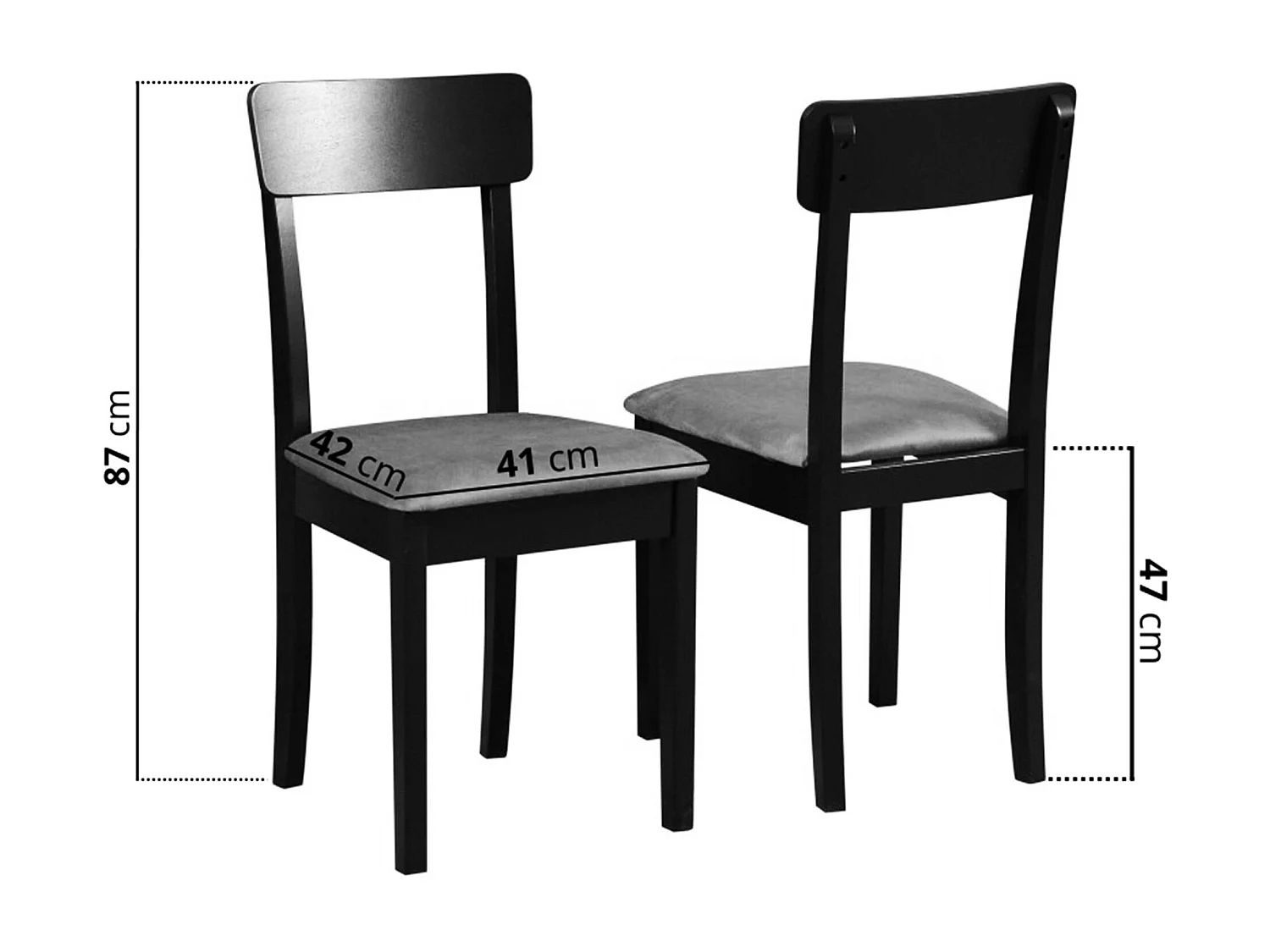 Silla de comedor acolchada – Gris oscuro/Blanco – WEHRON