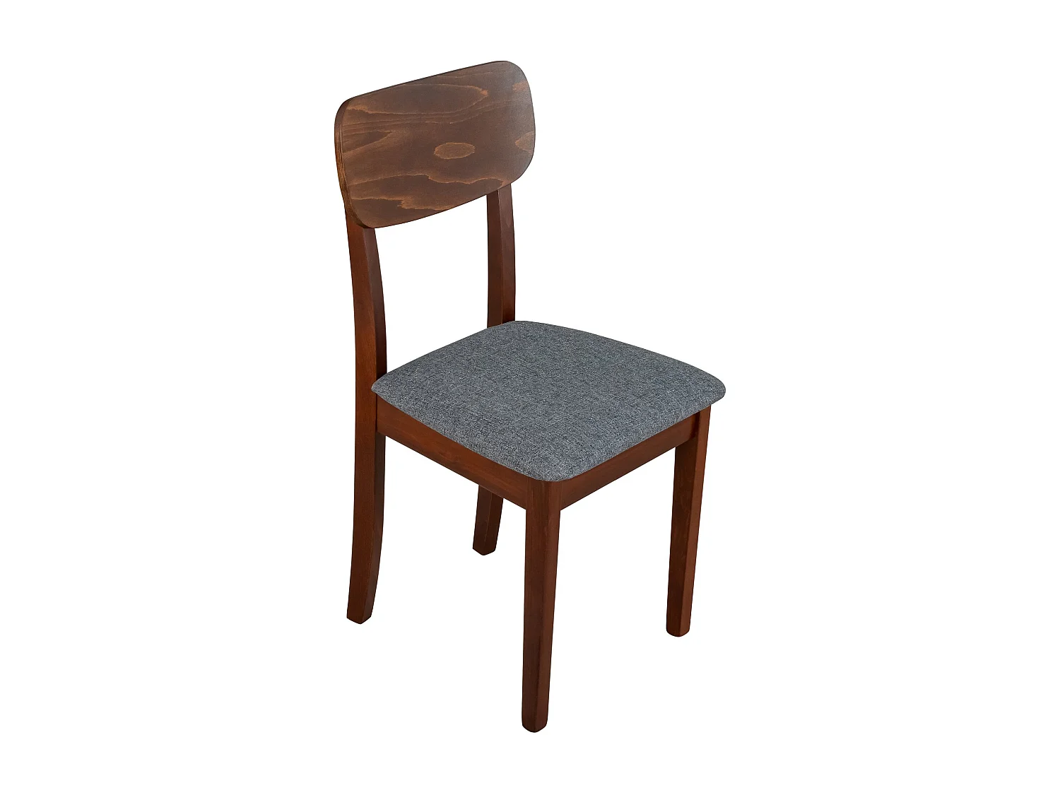 Silla de comedor acolchada – Gris oscuro/Nogal – NOELES