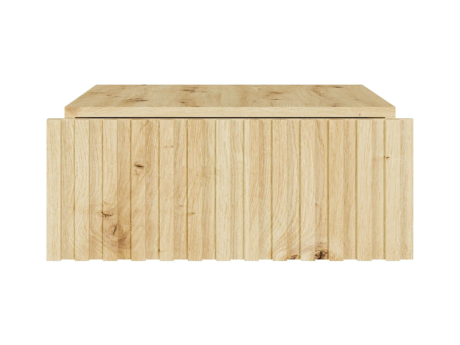 Table de chevet suspendue – tiroir & façade à lamelles – 50 cm – chêne artisan – TELIRE