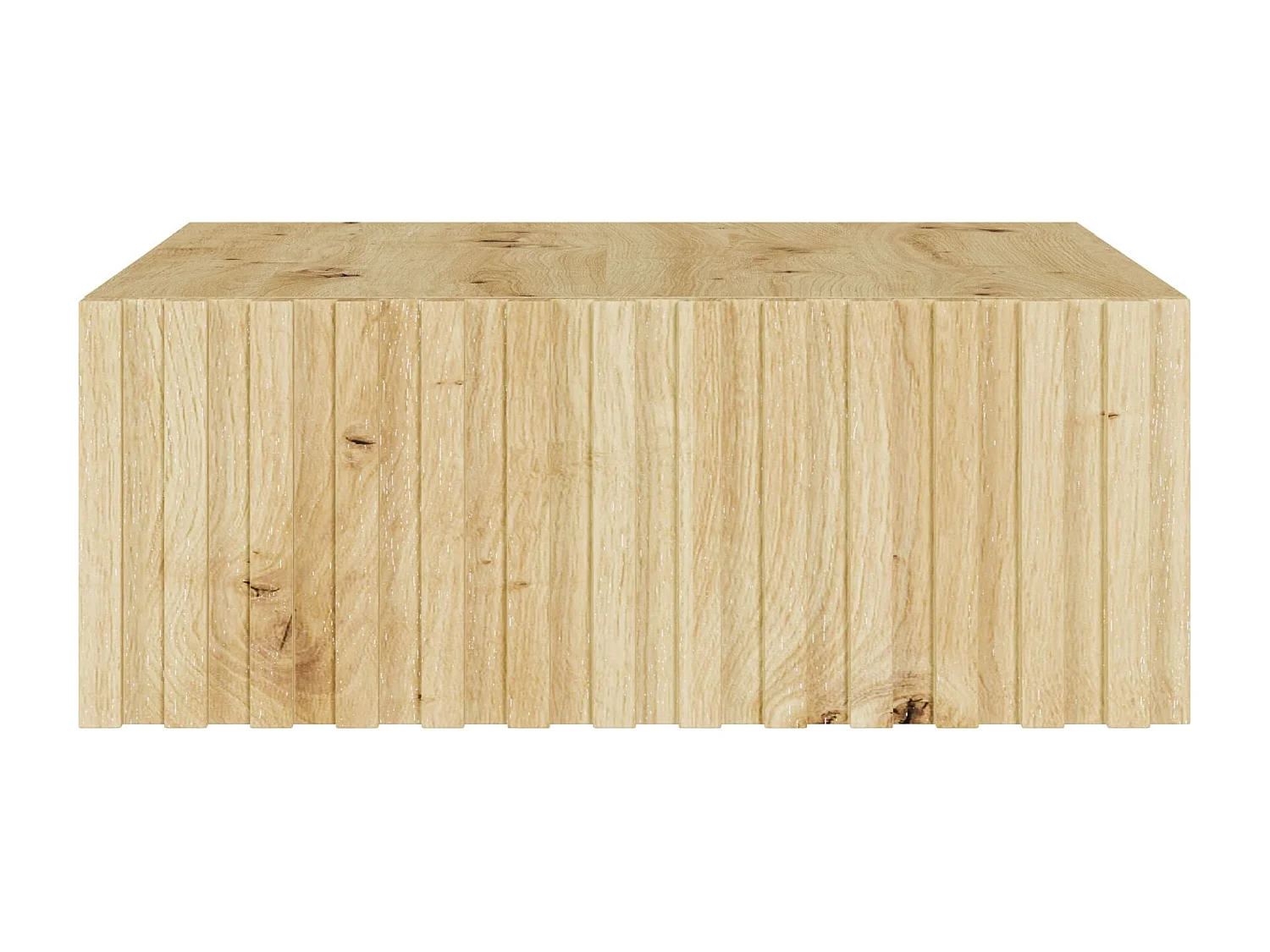 Hängender Nachttisch - Schublade & Lamellenfront - 50 cm - Eiche Artisan - TELIRE