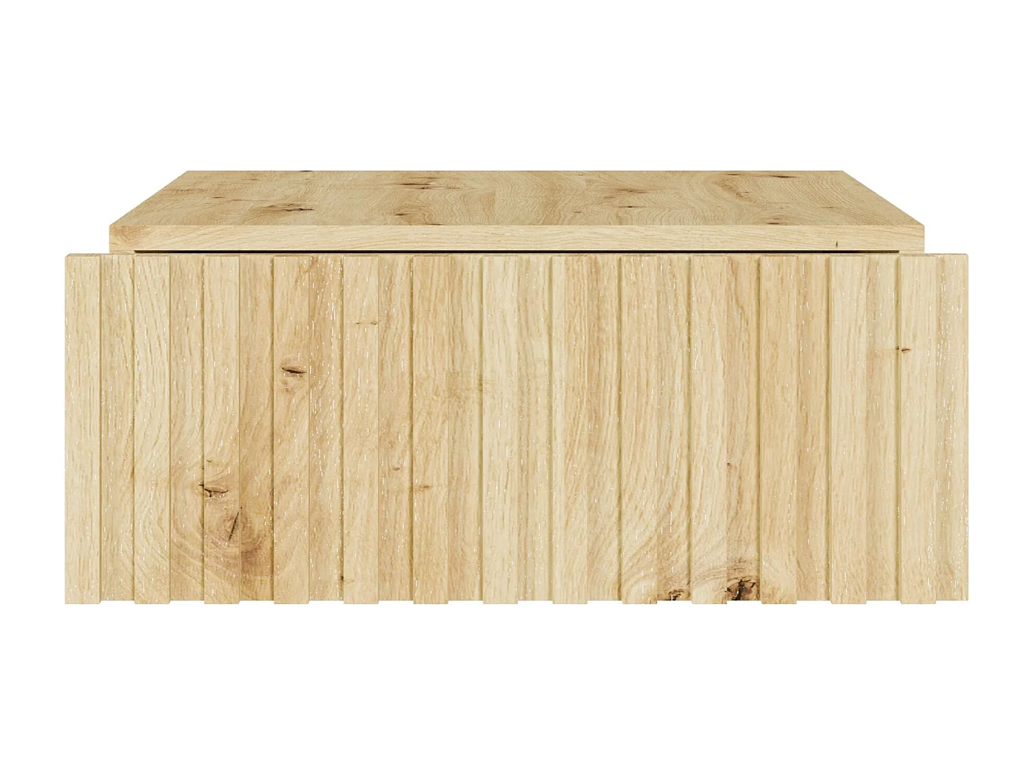 Hängender Nachttisch - Schublade & Lamellenfront - 50 cm - Eiche Artisan - TELIRE