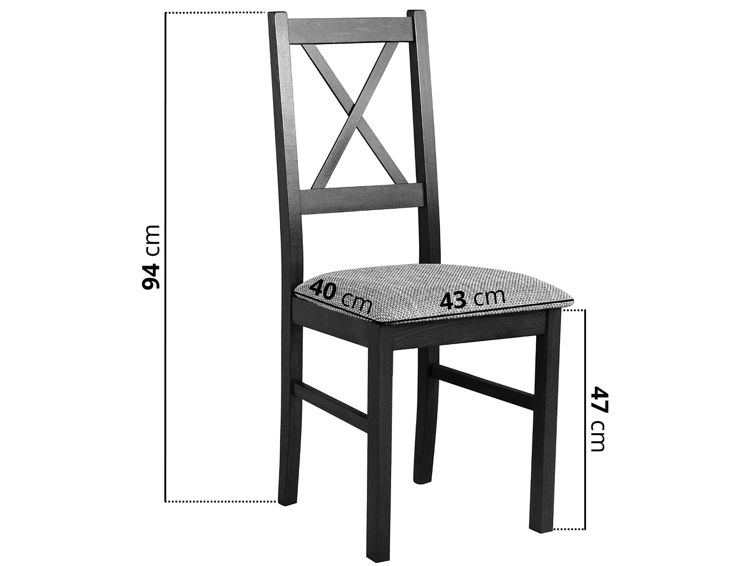 Chaise de salle à manger rembourrée - gris/chêne Sonoma - TRUNOS