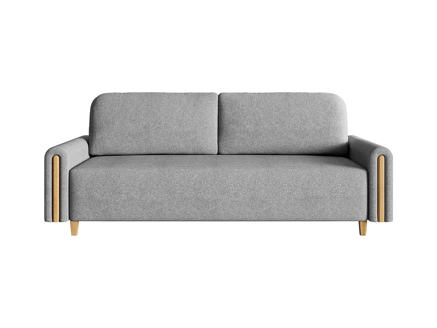 Canapé 3 places convertible avec coffre - en tissu déperlant - gris - MAJLA