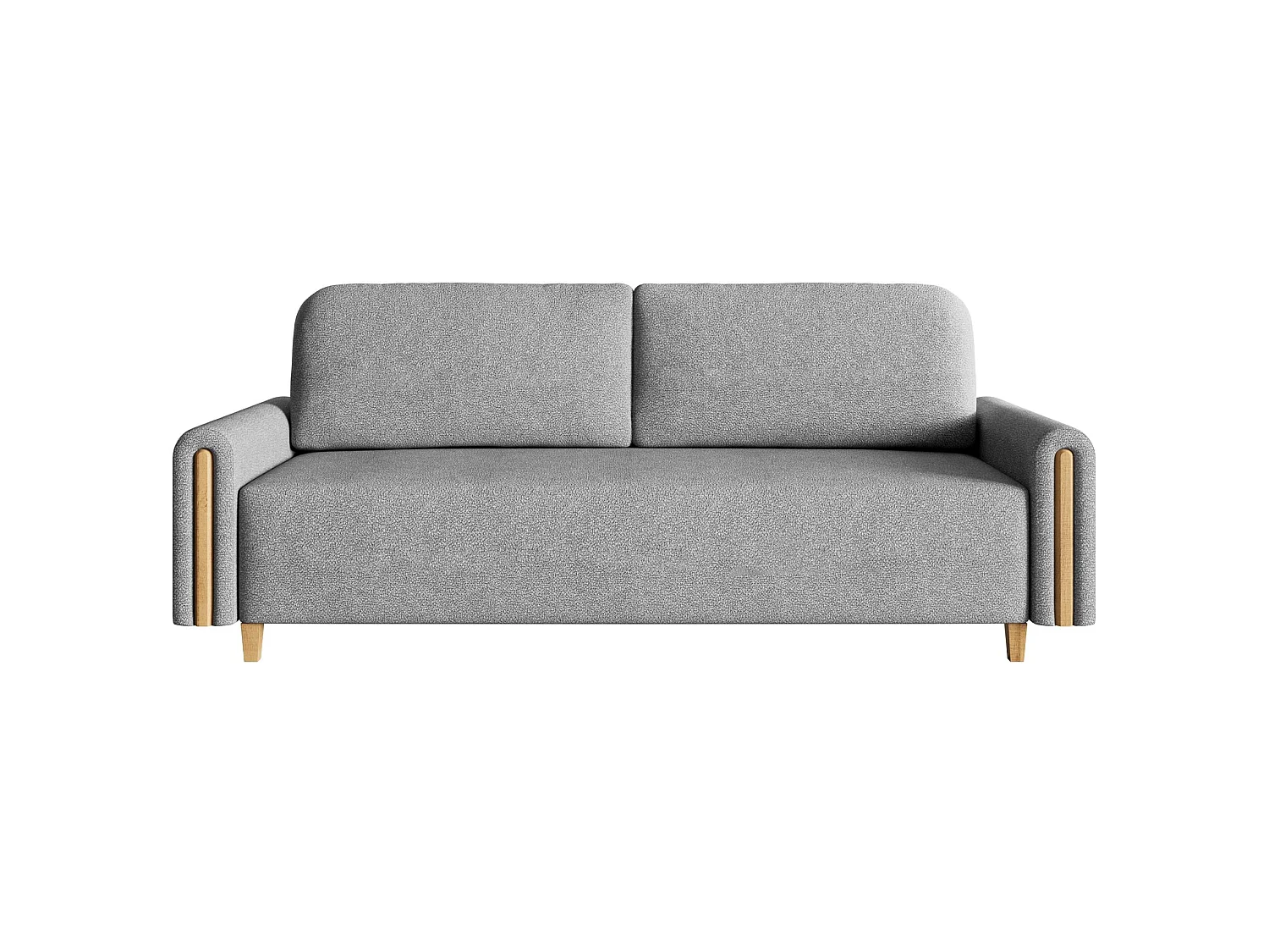 Canapé 3 places convertible avec coffre - en tissu déperlant - gris - MAJLA