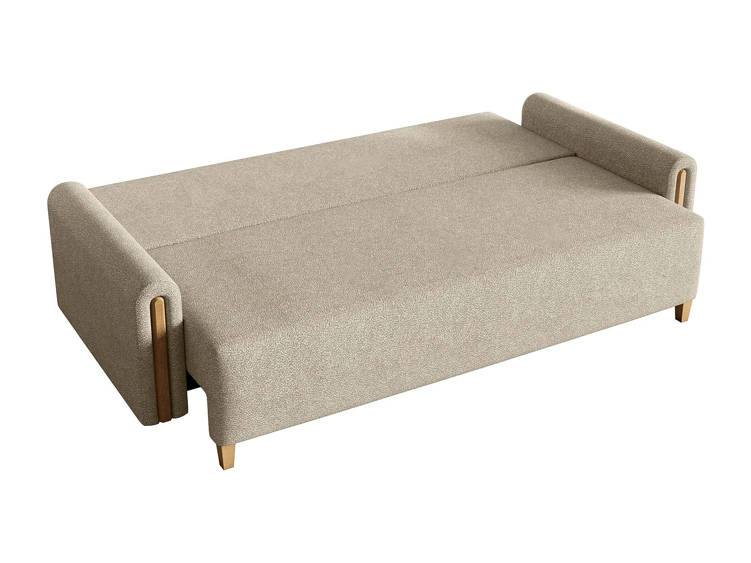 3-Sitzer Schlafsofa - mit wasserabweisendem Stoff - Bettkasten - Beige - MAJLA