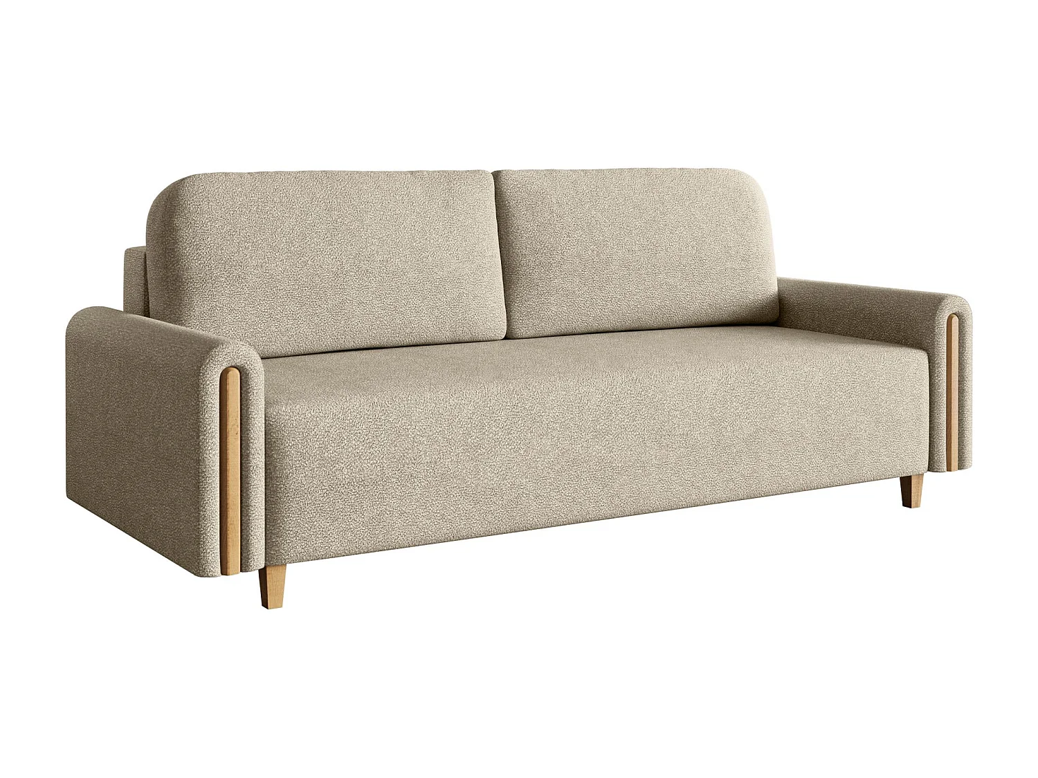 3-Sitzer Schlafsofa - mit wasserabweisendem Stoff - Bettkasten - Beige - MAJLA