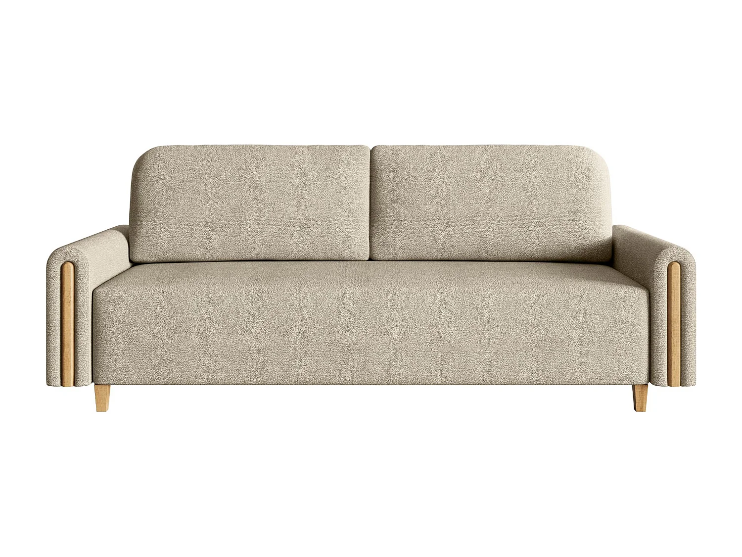 3-Sitzer Schlafsofa - mit wasserabweisendem Stoff - Bettkasten - Beige - MAJLA