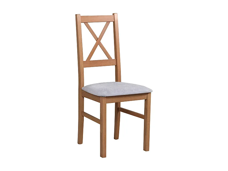 Chaise de salle à manger rembourrée - gris clair/noyer - TRUNOS