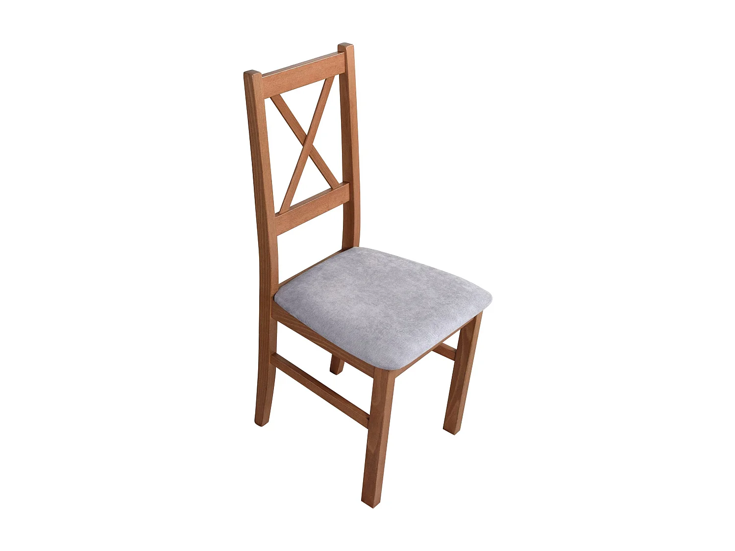 Silla de comedor acolchada – Gris claro/Nogal – TRUNOS