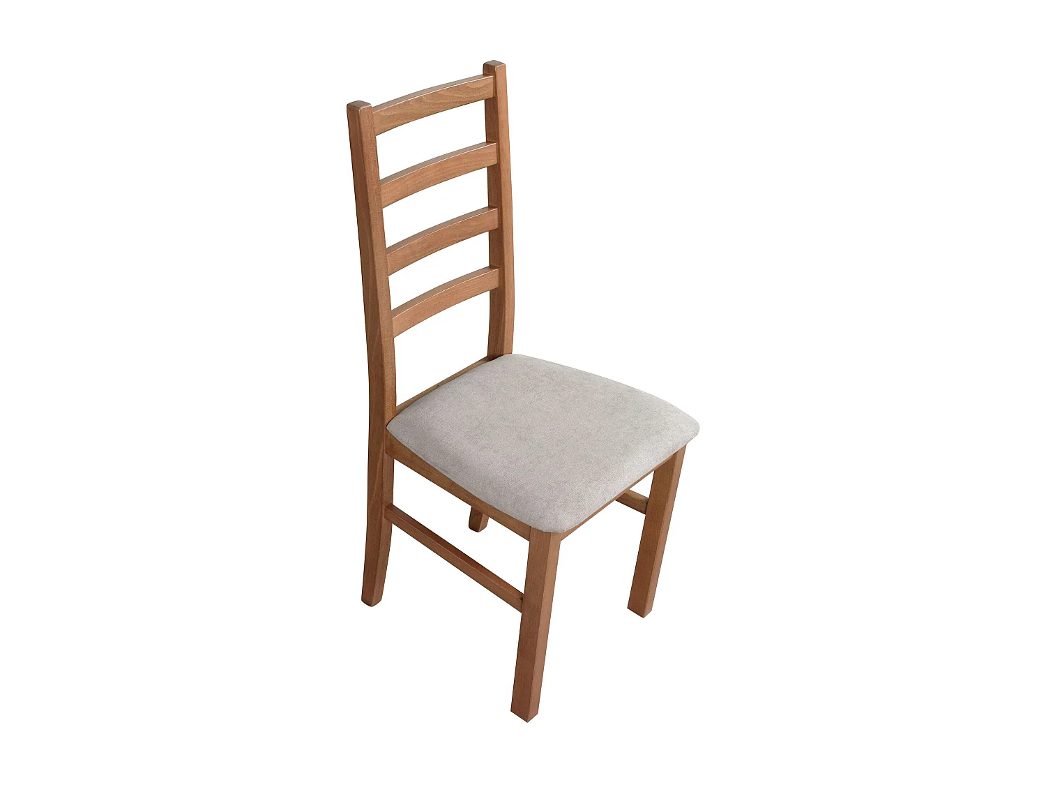 Silla de comedor acolchada – Gris claro/Nogal – NICELLA