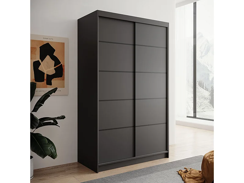 Armoire Paola/Portes coulissantes/Noir