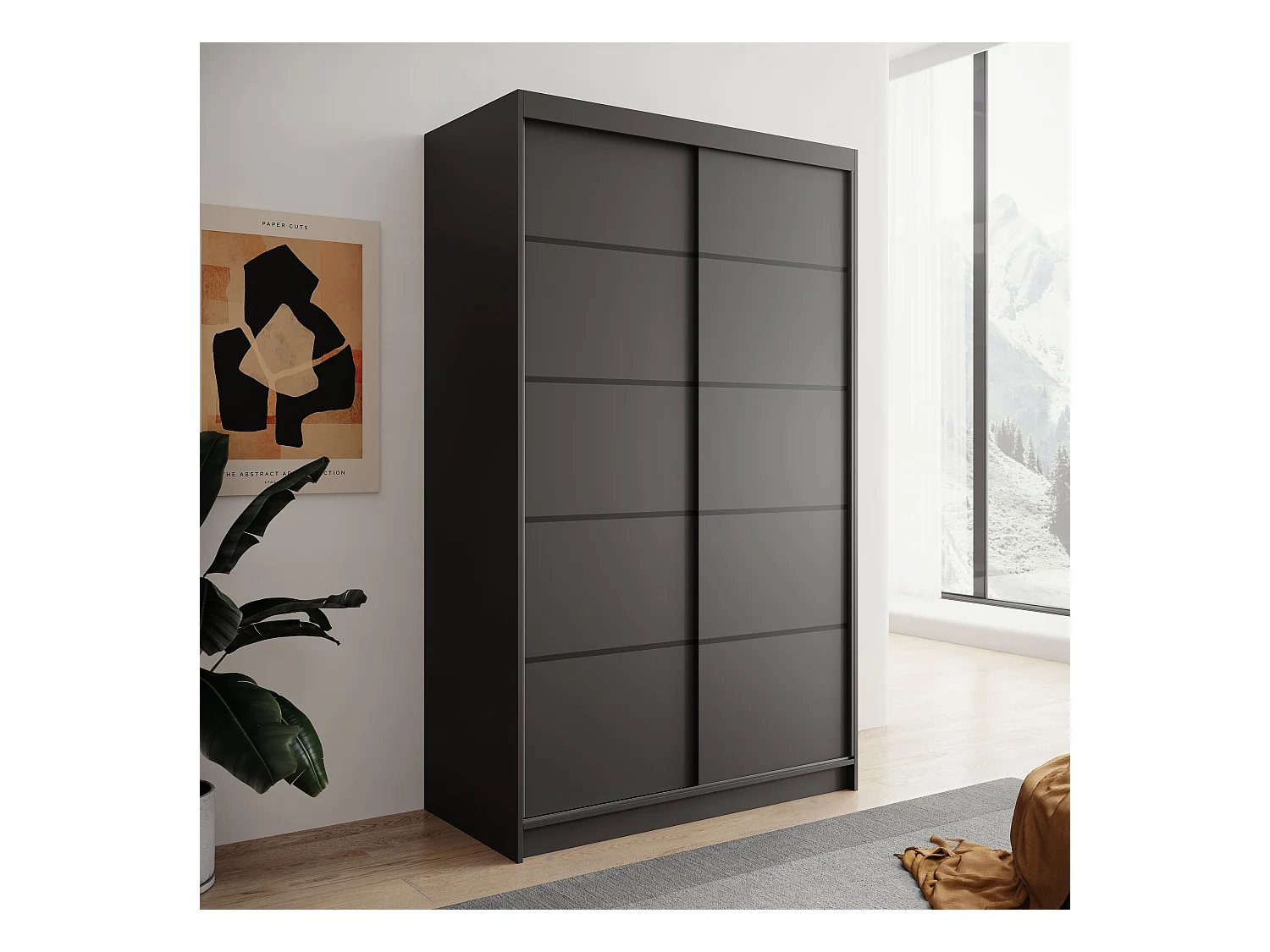 Kleiderchrank Paola/Schiebentüren/Schwarz