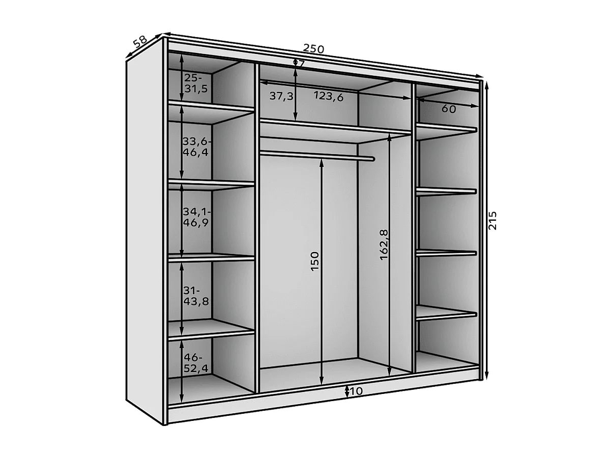 Armoire Maxi 250/Portes coulissantes/Beige
