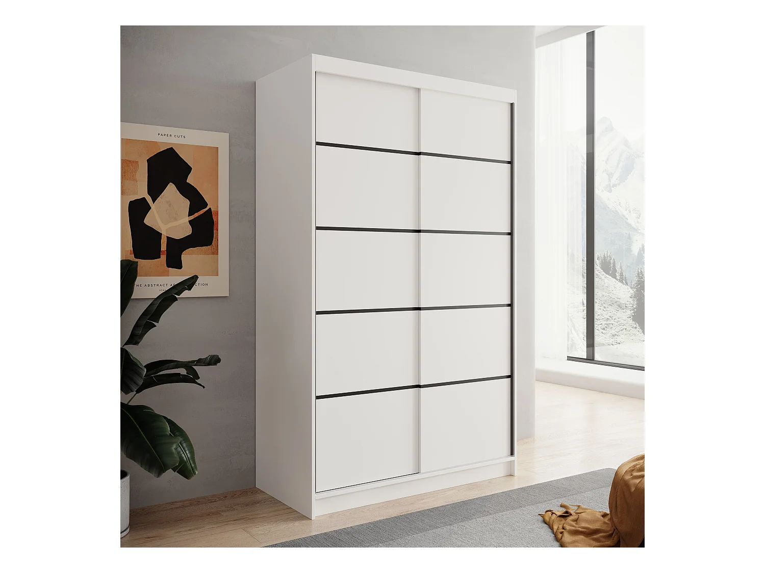 Armoire Paola/Portes coulissantes/Blanc