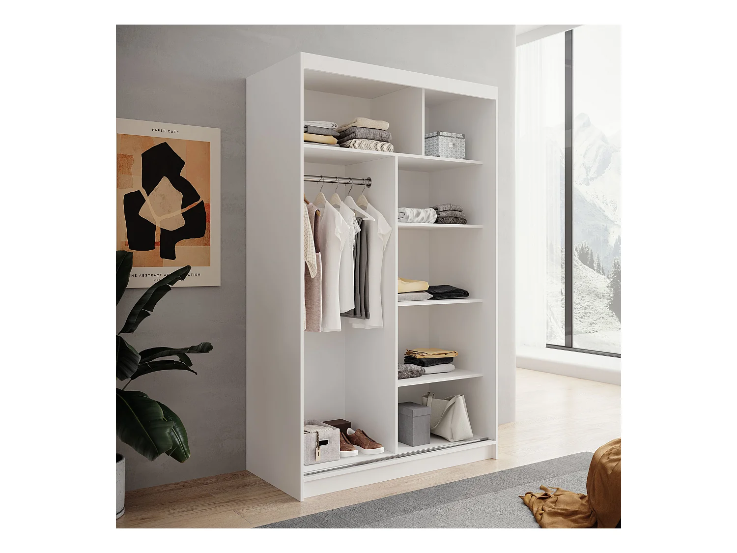 Armoire Paola/Portes coulissantes/Blanc
