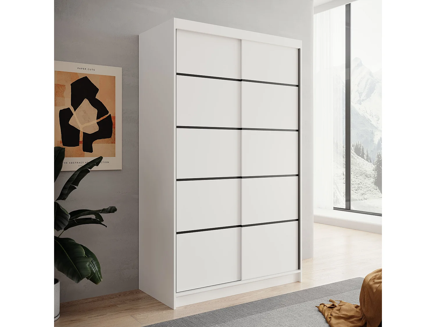 Armoire Paola/Portes coulissantes/Blanc