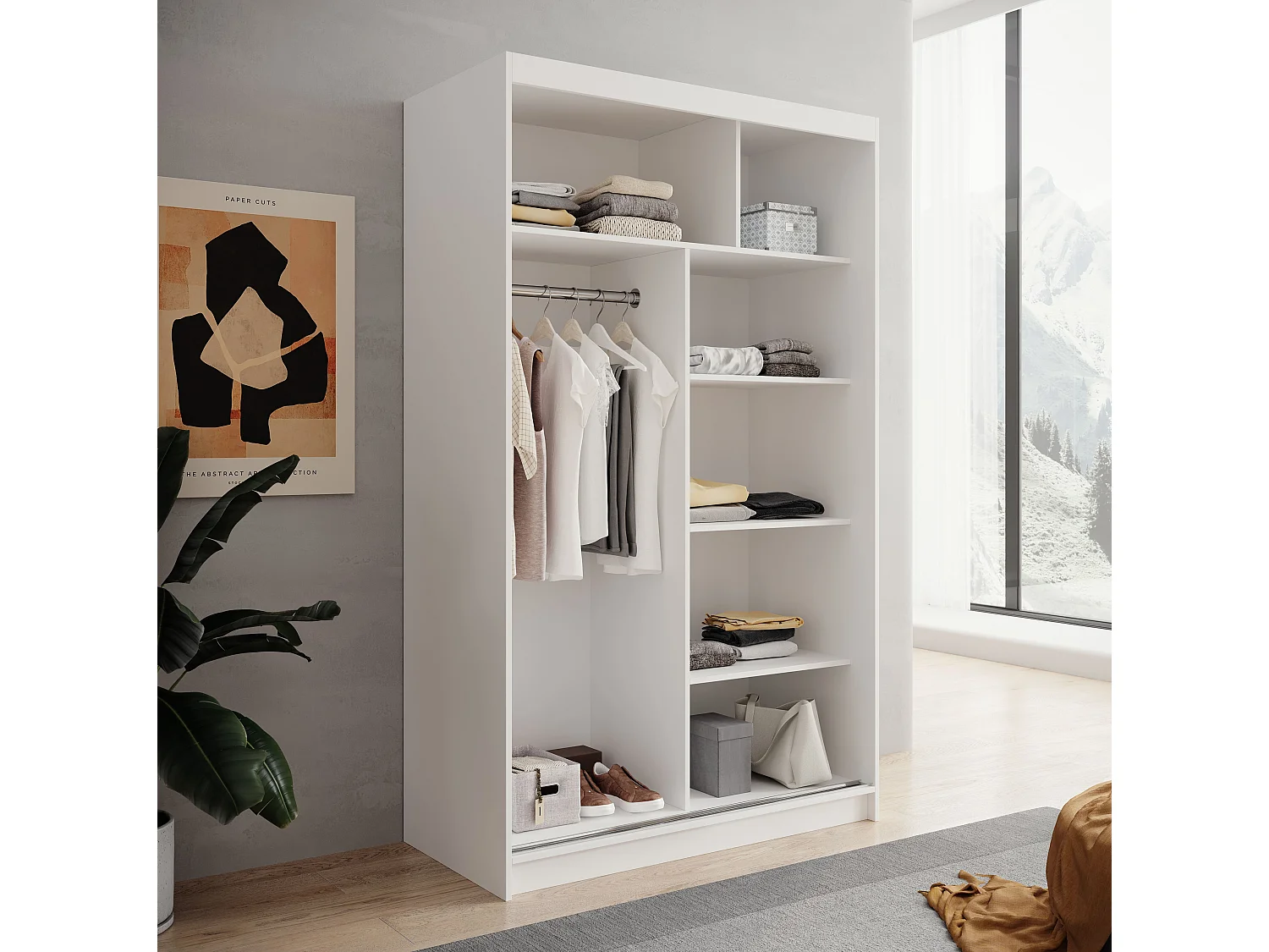 Armoire Paola/Portes coulissantes/Blanc