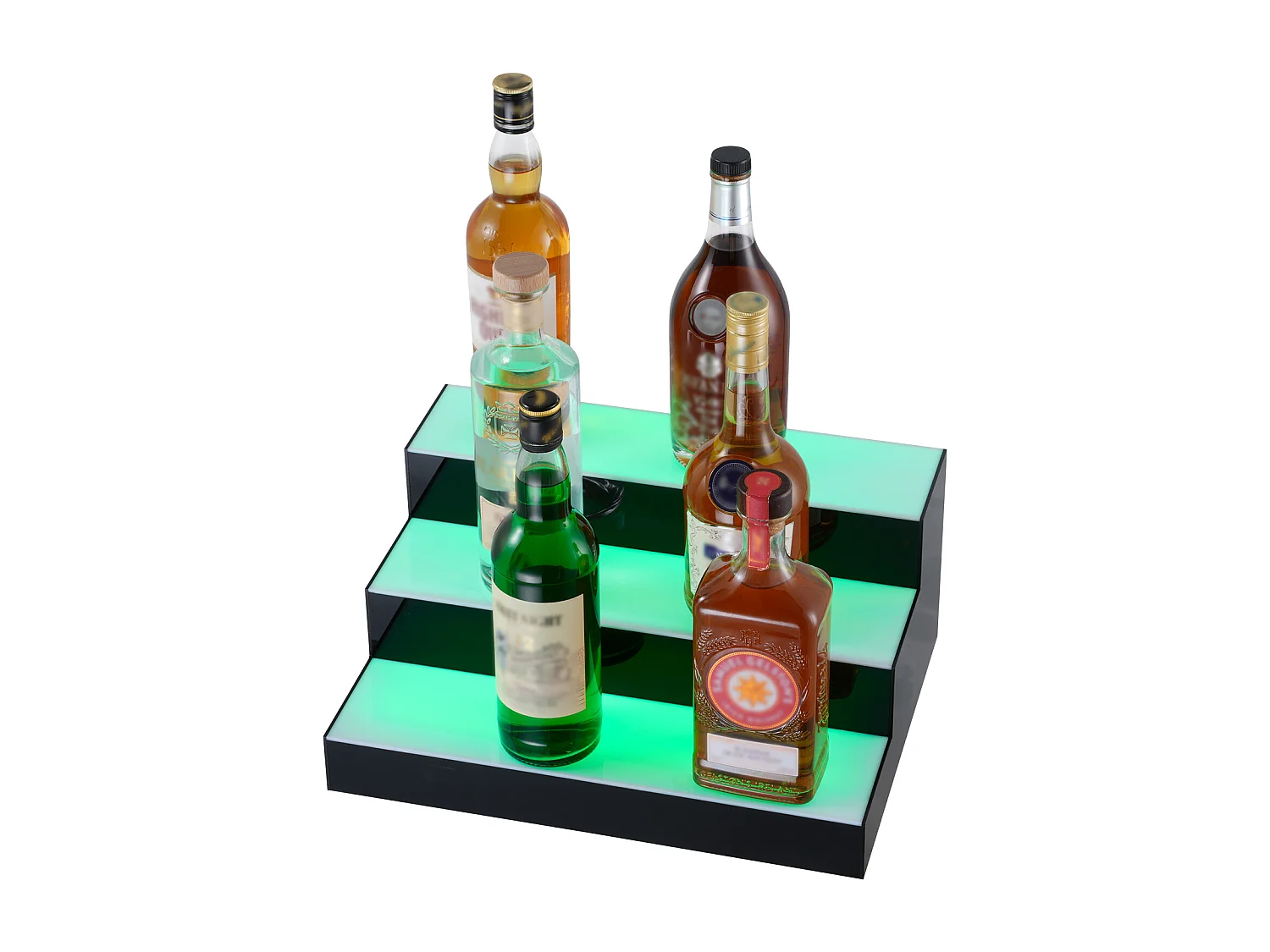 Présentoir à Bouteilles d'Alcool Éclairé à LED SucceBuy, Étagère de Bar, 40 cm, 3 Étapes