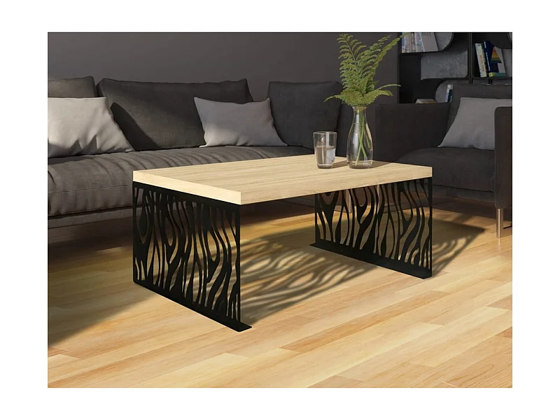 Table basse Mavie/Métal Bois/Noir&Sonoma