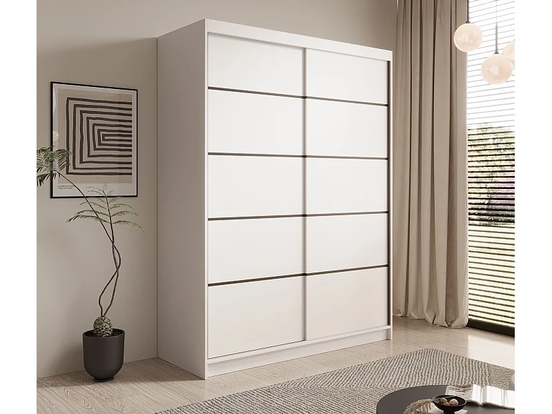 Armoire Mona/Portes coulissantes/Blanc