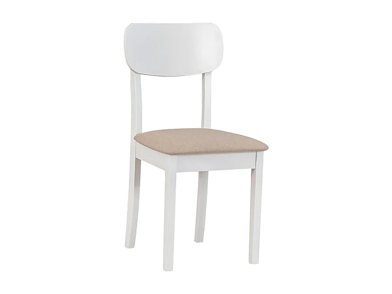 Chaise de salle à manger rembourrée - beige/blanc - NOELES