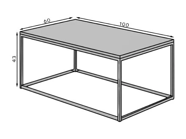Table basse Marisa Lux/Métal&Bois/Blanc&Gris