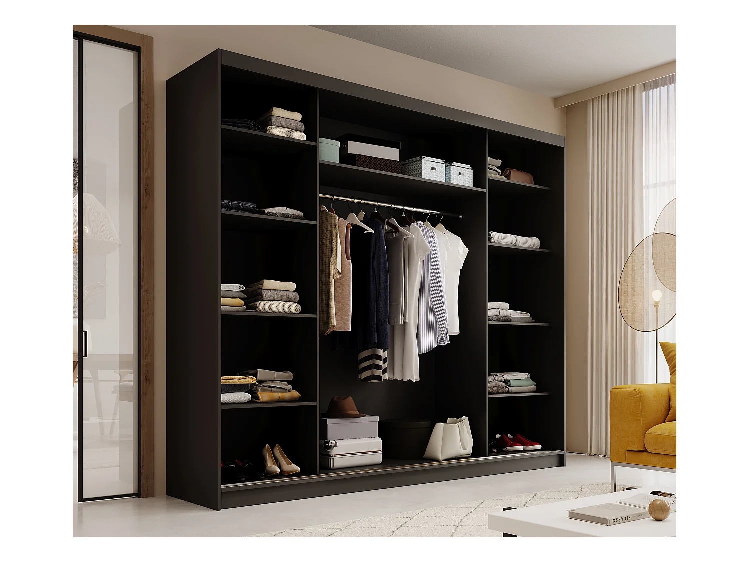 Armoire Maxi 250/Portes coulissantes/Noir