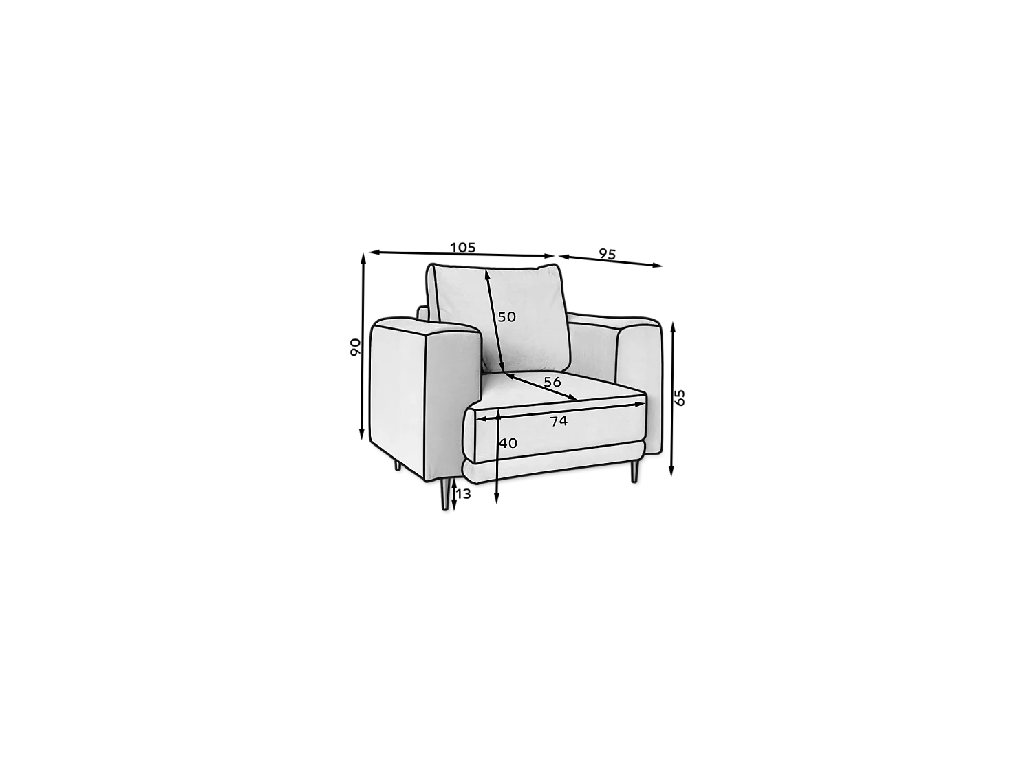 Sunny Sessel/Stoffbezug/Beige