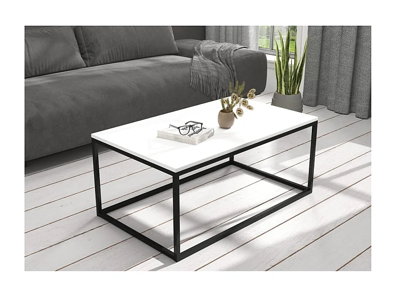 Couchtisch Marisa/Metall&Holz/Schwarz&Weiss