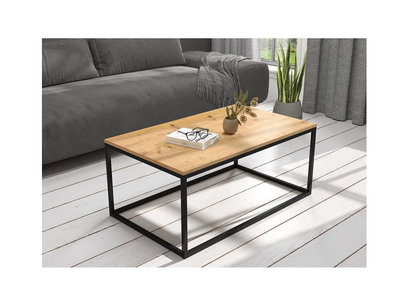 Couchtisch Marisa/Metall&Holz/Schwarz&Braun