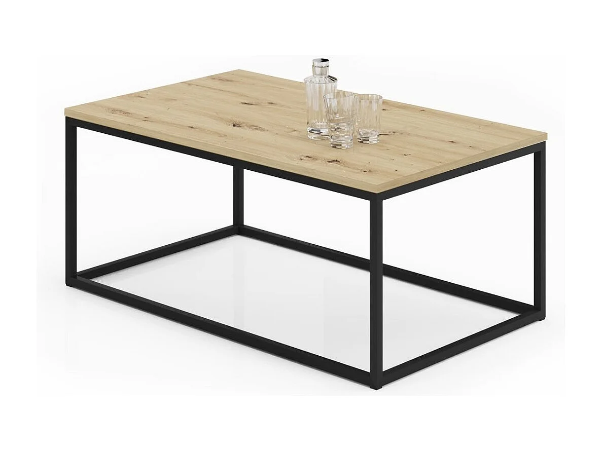 Tavolino Marisa/Metallo&Legno/Nero&Marrone