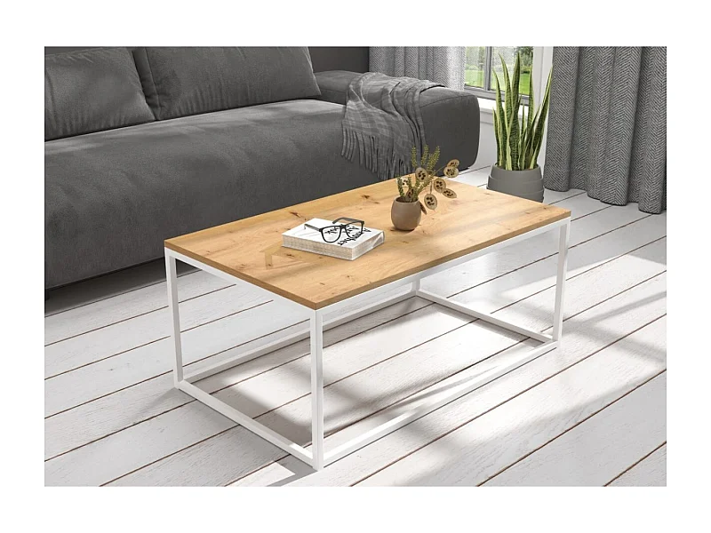 Tavolino Marisa Lux/Metallo&Legno/Bianco&Marrone