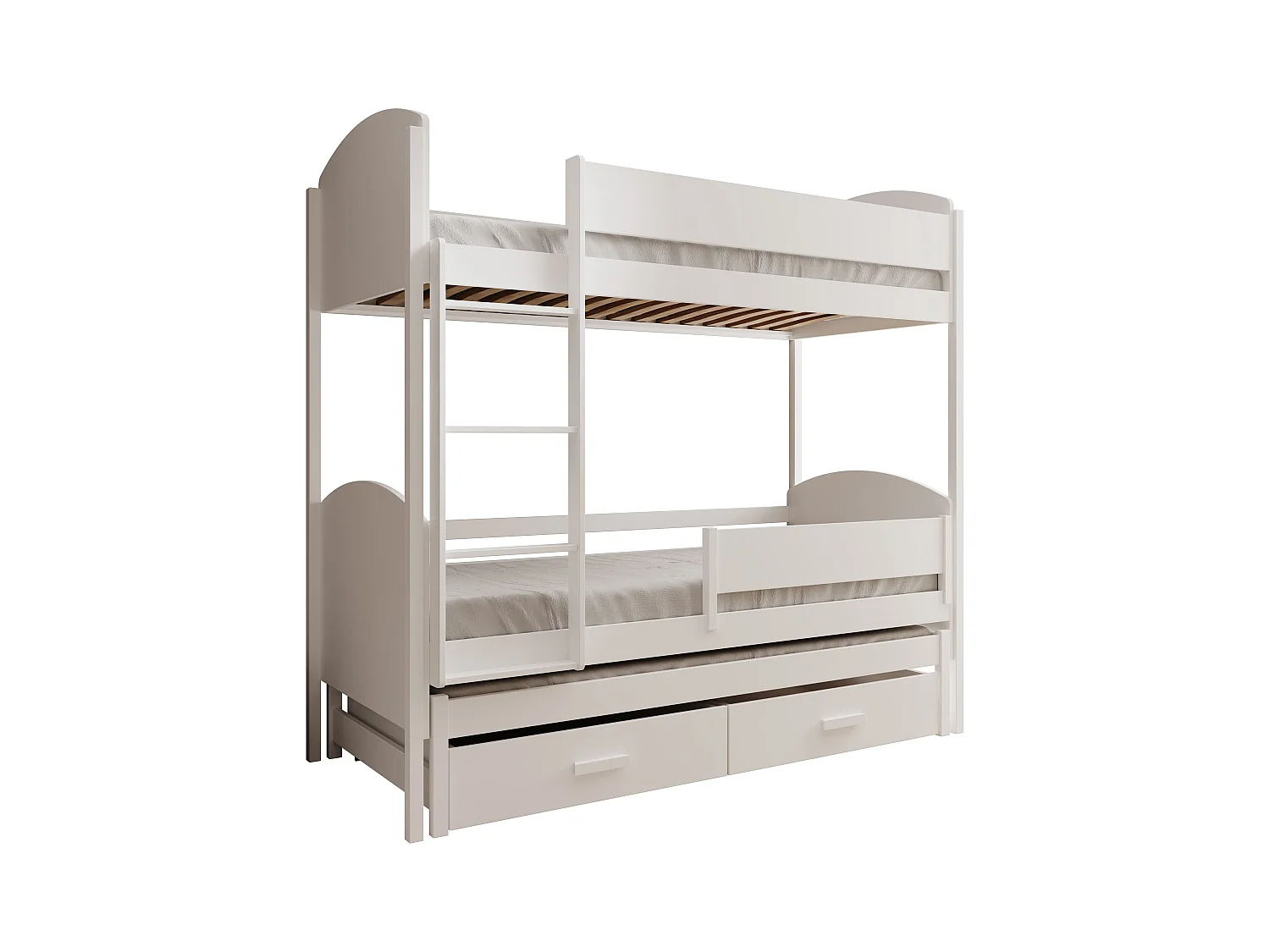 Bett Corra/3xSchlafflächen/Matratze&Lattenrost/Weiss