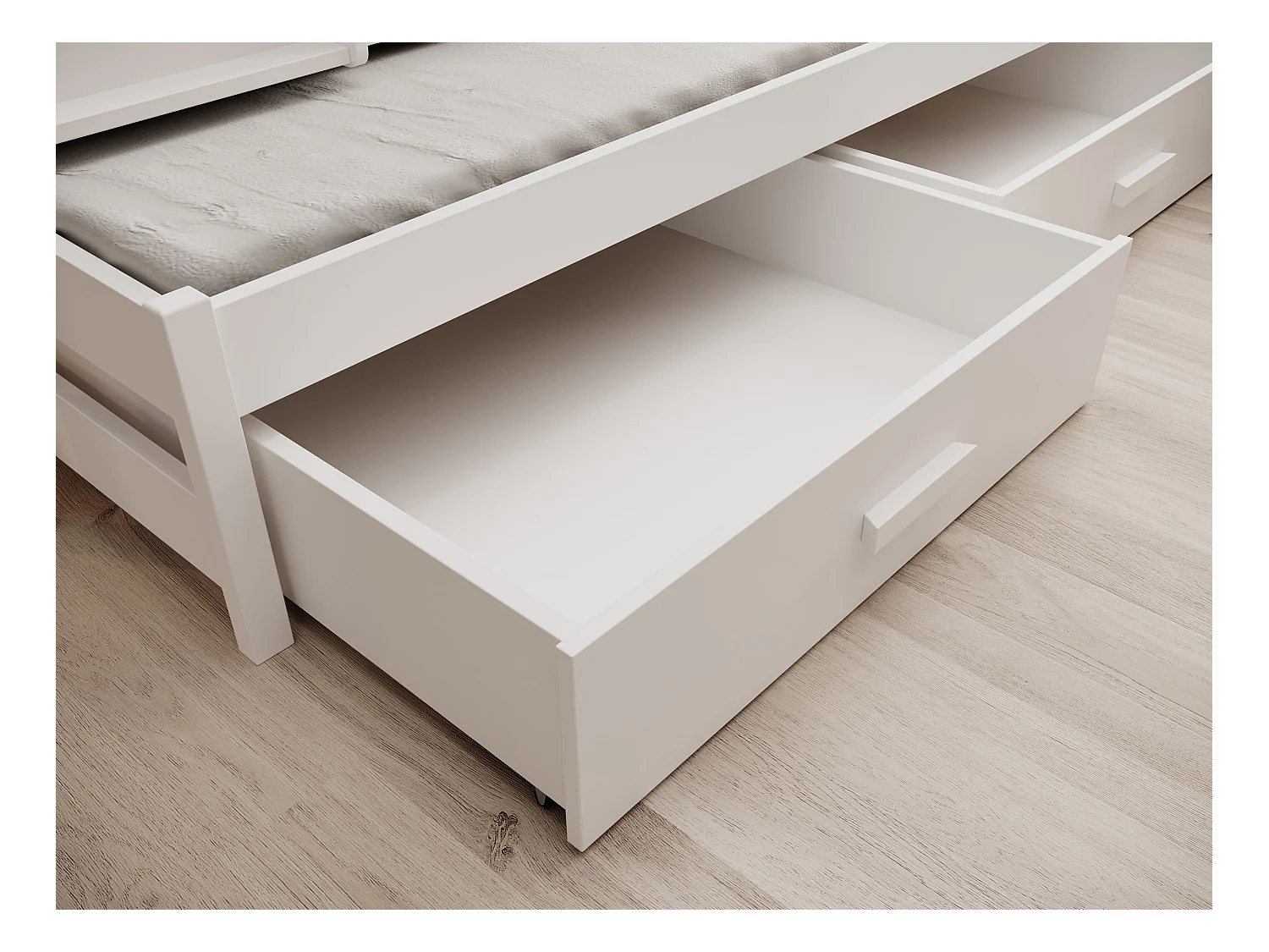 Bett Corra/3xSchlafflächen/Matratze&Lattenrost/Weiss