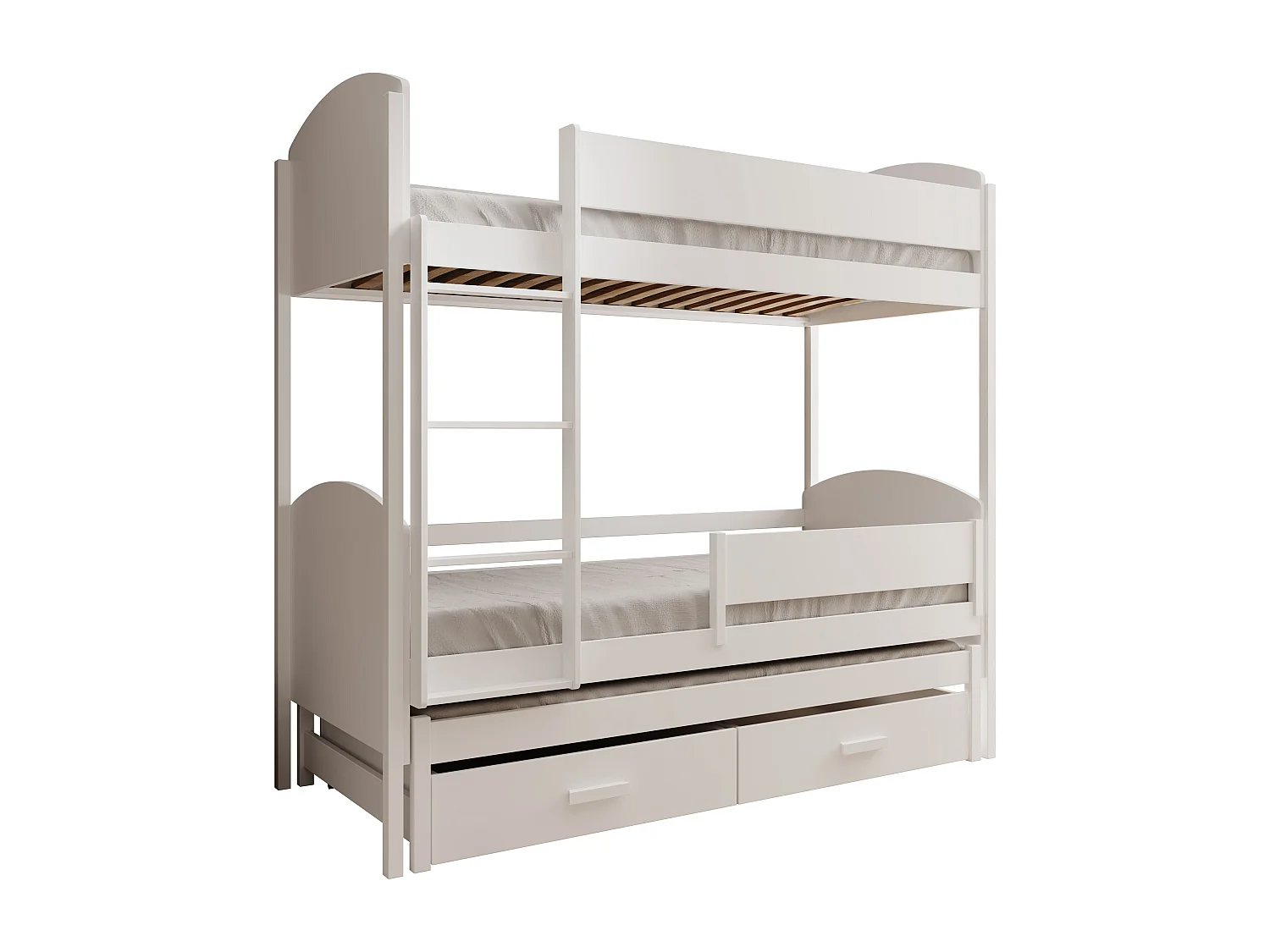 Bett Corra/3xSchlafflächen/Matratze&Lattenrost/Weiss