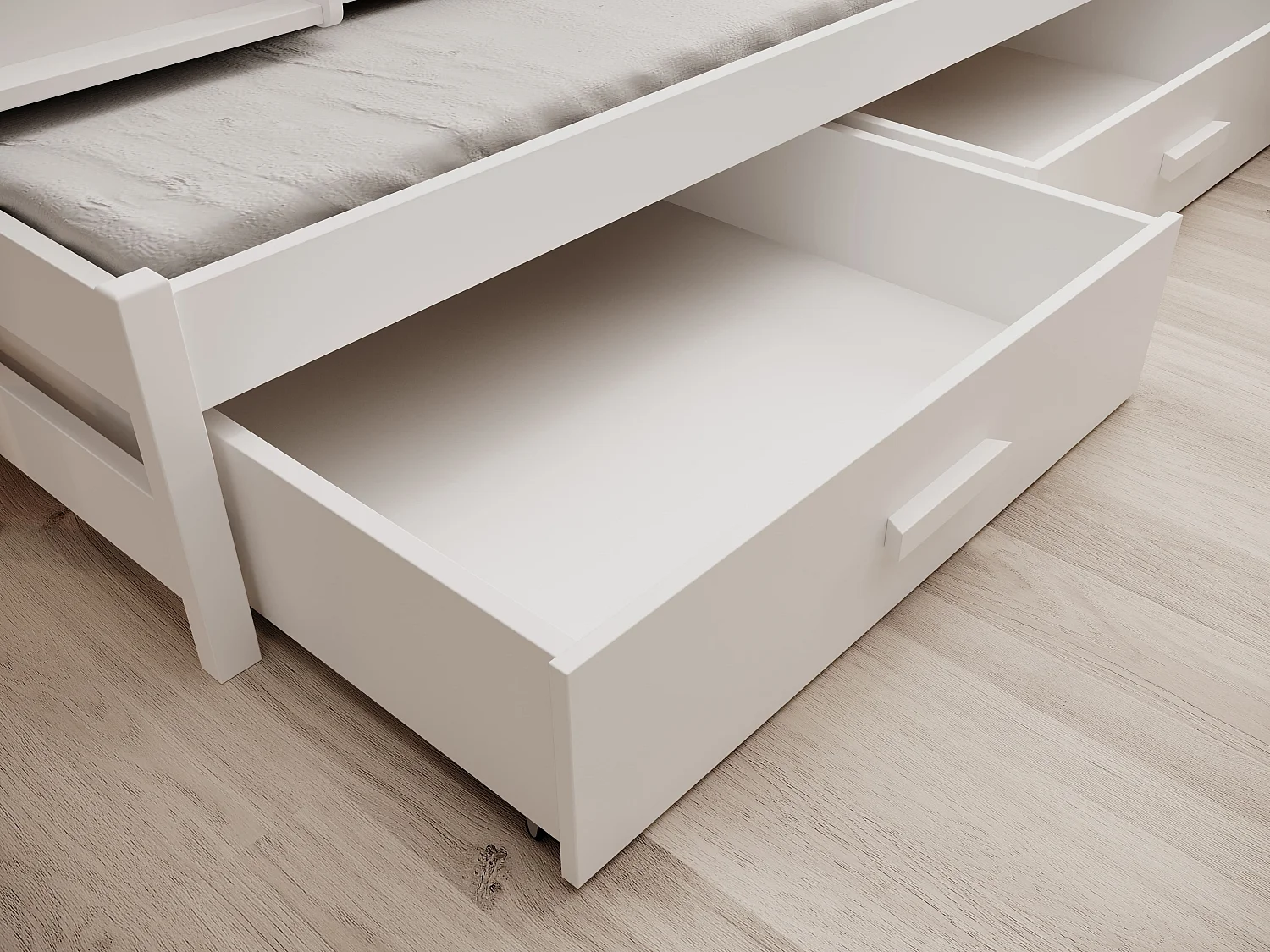 Bett Corra/3xSchlafflächen/Matratze&Lattenrost/Weiss