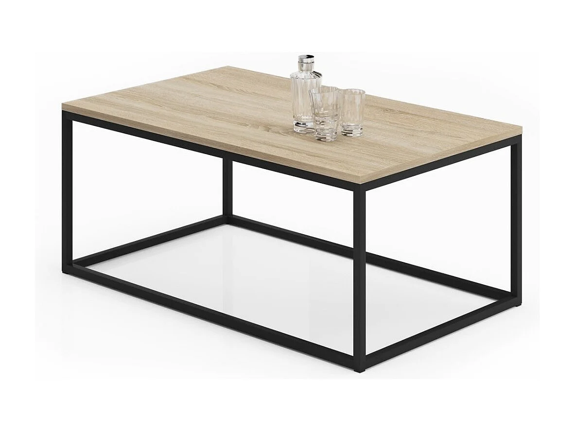 Couchtisch Marisa/Metall&Holz/Schwarz&Sonoma