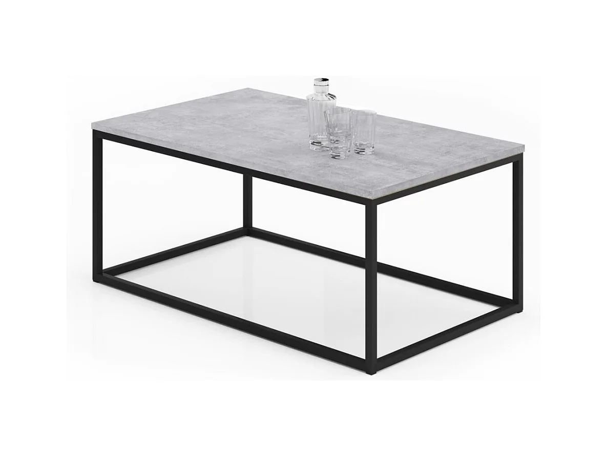 Couchtisch Marisa/Metall&Holz/Schwarz&Grau