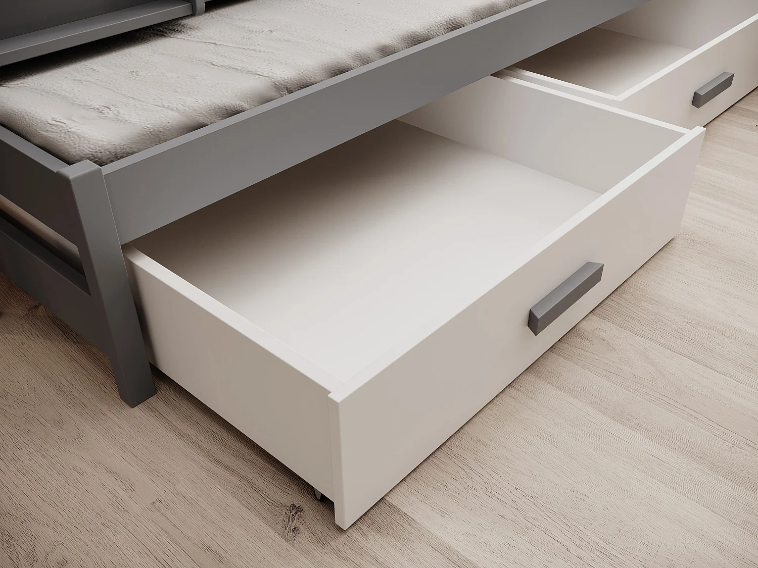 Bett Corra/3xSchlafflächen/Matratze&Lattenrost/Weiss&Schwarz