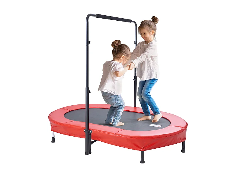 Trampolim SucceBuy, Trampolim Mini 142 cm para Crianças, Plegável, para Bebês, Interior e Exterior, para Crianças a Partir dos 3 Anos, Vermelho