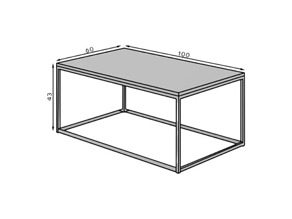 Couchtisch Marisa Lux/Metall&Holz/Weiss&