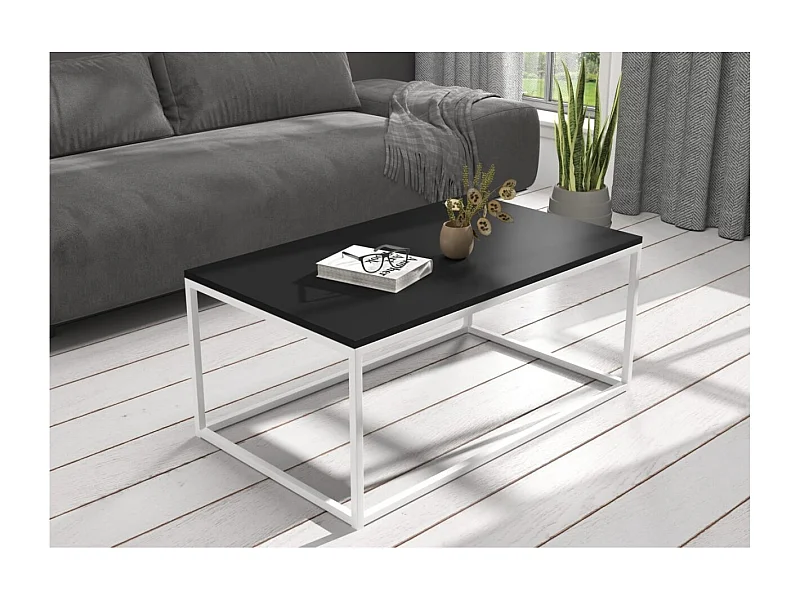 Table basse Marisa Lux/Métal&Bois/Blanc&