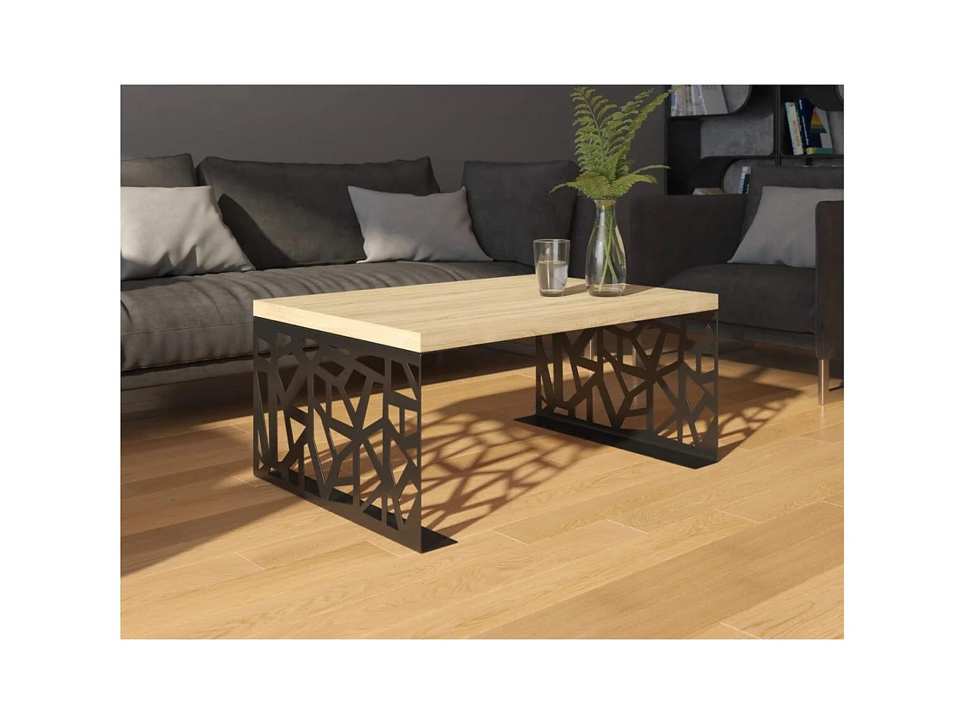 Tavolino Montpellier/Metallo Legno/Nero &