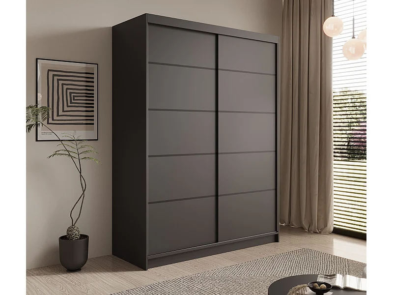 Armadio Mona/Ante scorrevoli/Nero