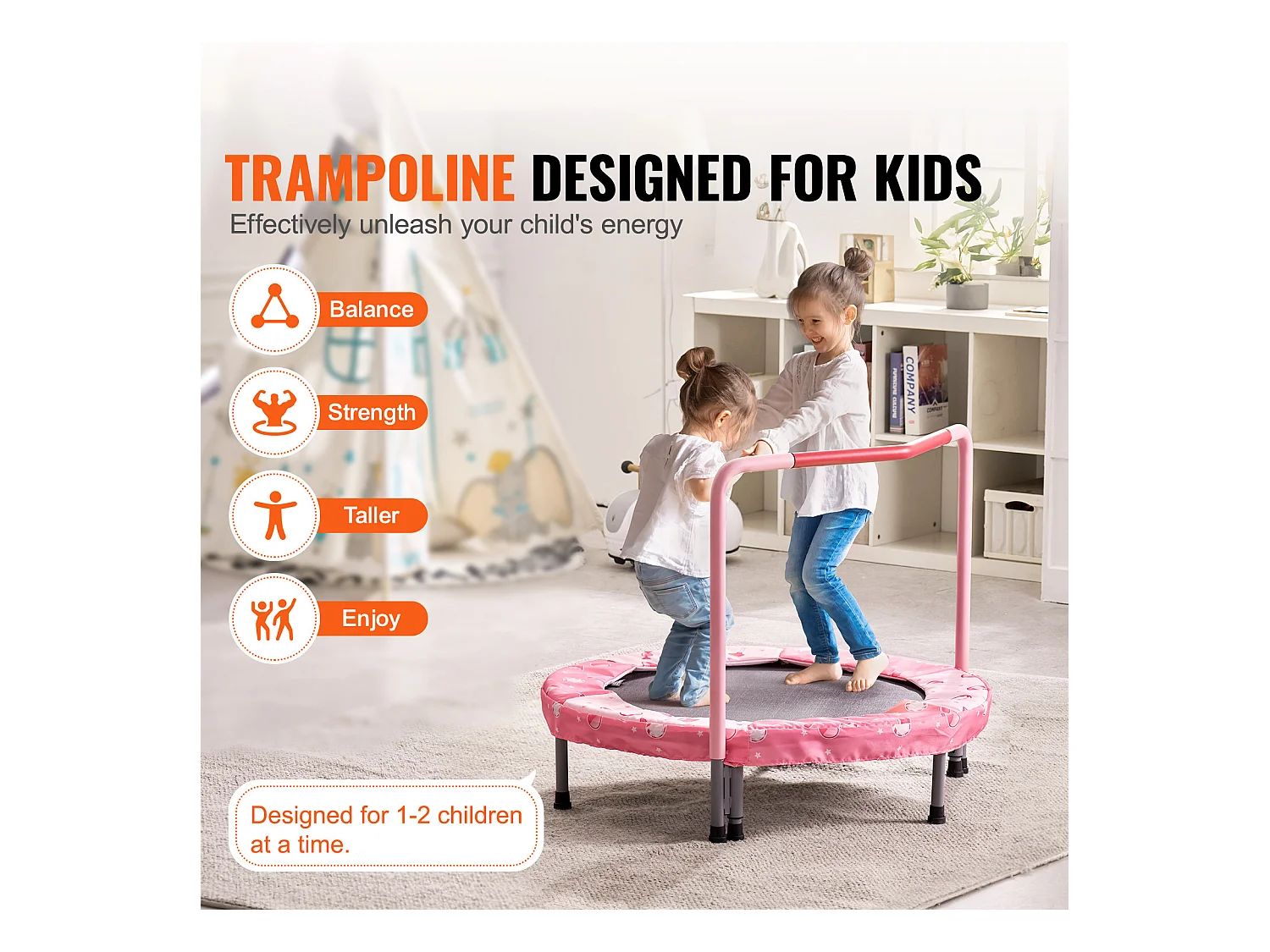 Trampoline SucceBuy, Mini Trampoline 91 cm pour Enfants, Pliable, pour une Utilisation Intérieure et Extérieure, pour Garçons et Filles, Rouge