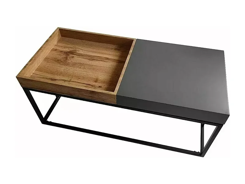 Tavolino Lunaria/Metallo e MDF/Antracite e Marrone