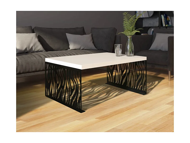 Couchtisch Mavie/Metall&Holz/Schwarz&Weiss