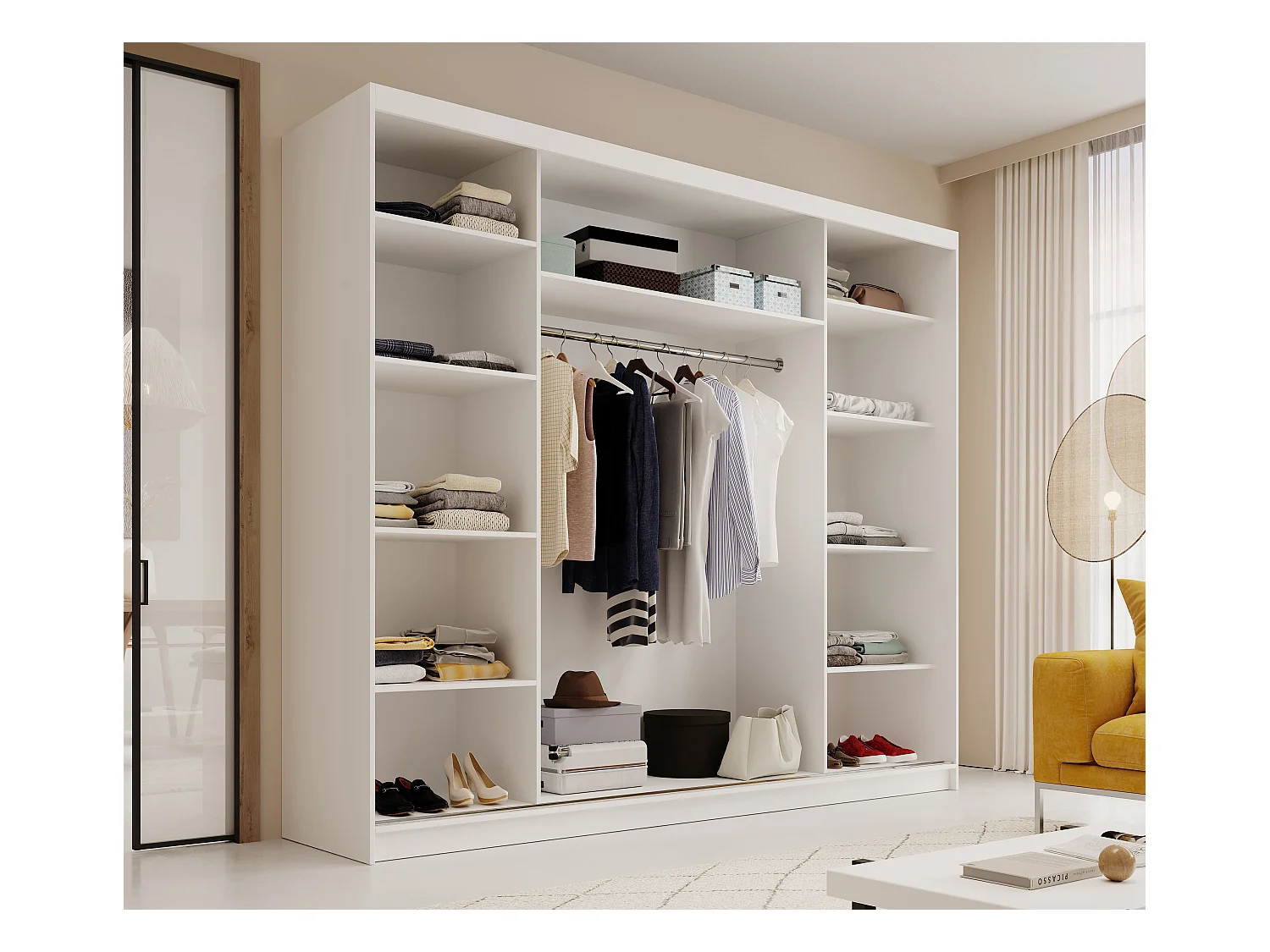 Armoire Maxi 250/Portes coulissantes/Blanc